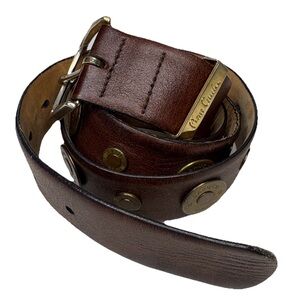Pierre Cardin Belt Brown Leather And Bullet Shells Remington Canuck Hunter Rare